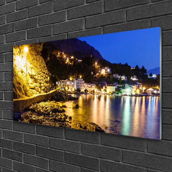 Skleneny obraz Hora pláž príroda 100x50 cm 2 Prívesky