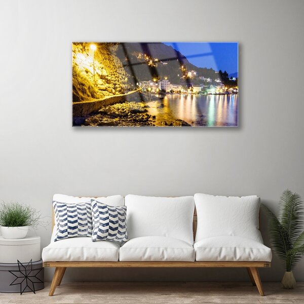 Skleneny obraz Hora pláž príroda 100x50 cm 2 Prívesky