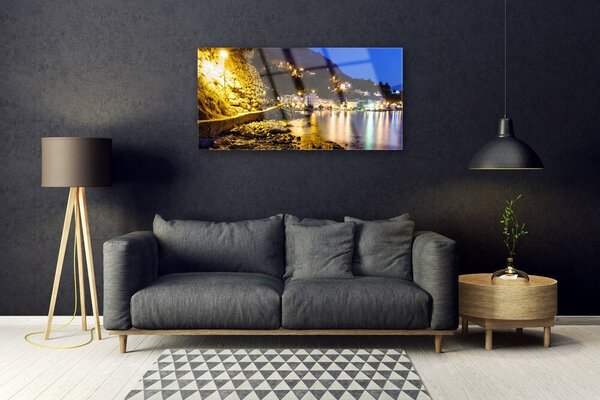 Skleneny obraz Hora pláž príroda 100x50 cm 2 Prívesky