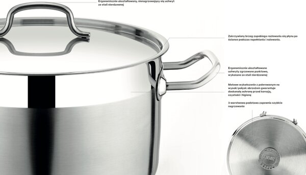 NOIS Nerezový hrniec s pokrievkou 19,4l