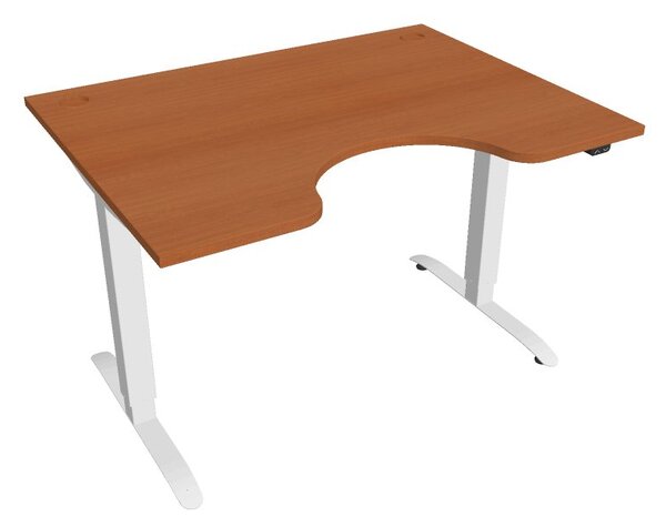 Elektricky výškovo nastaviteľný stôl Hobis Motion Ergo - 2 segmentový, štandardný ovládač Šírka: 120 cm, Farba dosky: čerešňa, Farba kovu: biela RAL 9016