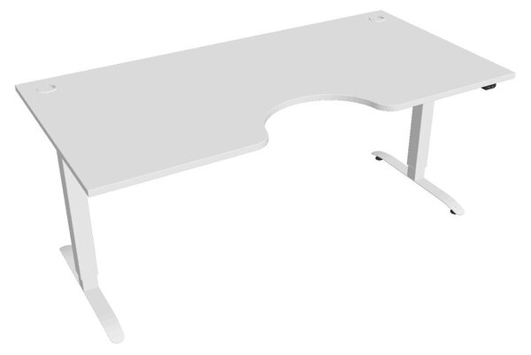 Elektricky výškovo nastaviteľný stôl Hobis Motion Ergo - 2 segmentový, štandardný ovládač Šírka: 180 cm, Farba dosky: biela, Farba kovu: biela RAL 9016