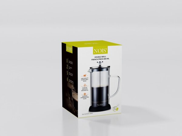 NOIS French press na kávu/čaj 800ml (hrubé sklo)