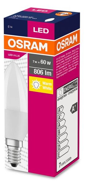 Ziarovka OSRAM® LED FR 060 (ean2915) non-dim, 7W/827 E14 2700K Value CLASSIC B