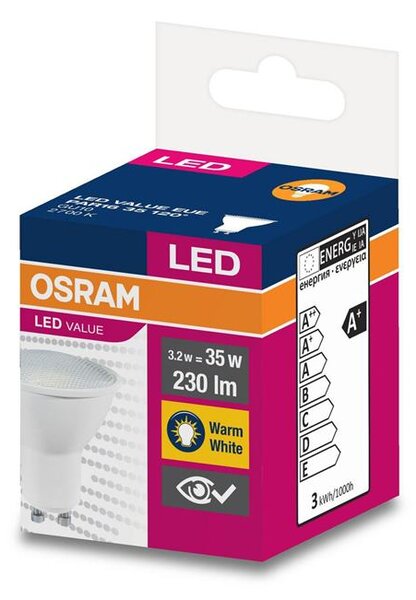 Ziarovka OSRAM® LED GU10 35 (ean8944) 120° 3,2W/2700K Value PAR16