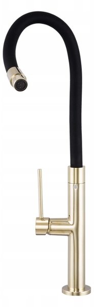 Gamma Flex Slim, vysoká kuchynská batéria s elastickým ramenom h-480 mm, čierna-zlatá, GMA-BFXSL-GD