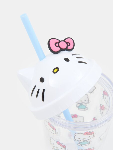 Sinsay - Hrnček s viečkom a slamkou Hello Kitty - viacfarebná