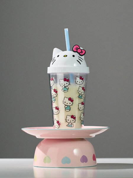 Sinsay - Hrnček s viečkom a slamkou Hello Kitty - viacfarebná