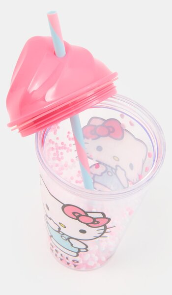 Sinsay - Hrnček s viečkom a slamkou Hello Kitty - viacfarebná