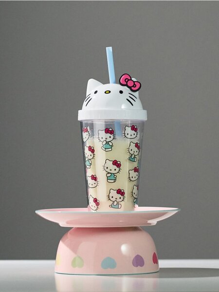 Sinsay - Hrnček s viečkom a slamkou Hello Kitty - viacfarebná
