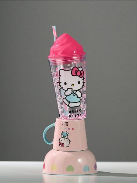 Sinsay - Hrnček s viečkom a slamkou Hello Kitty - viacfarebná