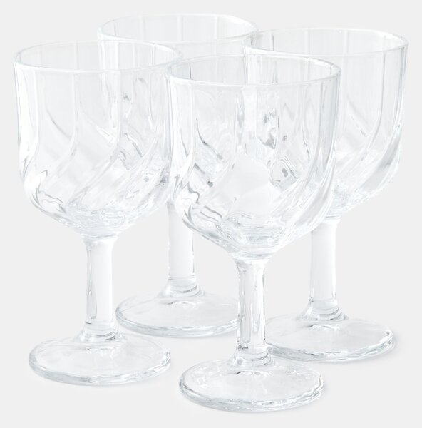 Sinsay - Poháre na nožke s lisovaným vzorom 4 pack - clear