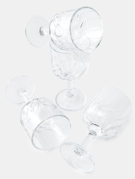 Sinsay - Poháre na nožke s lisovaným vzorom 4 pack - clear