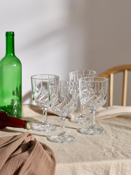 Sinsay - Poháre na nožke s lisovaným vzorom 4 pack - clear