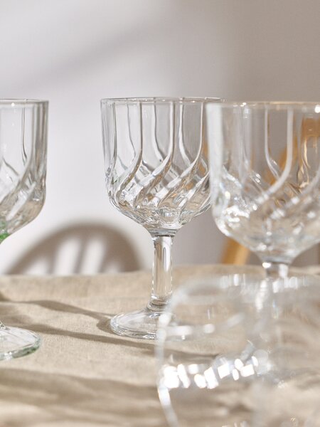Sinsay - Poháre na nožke s lisovaným vzorom 4 pack - clear