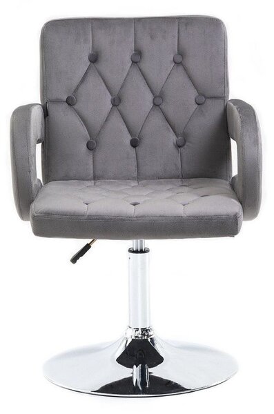 LuxuryForm DESIGN Stolička BOSTON VELUR na striebornom tanieri - šedá