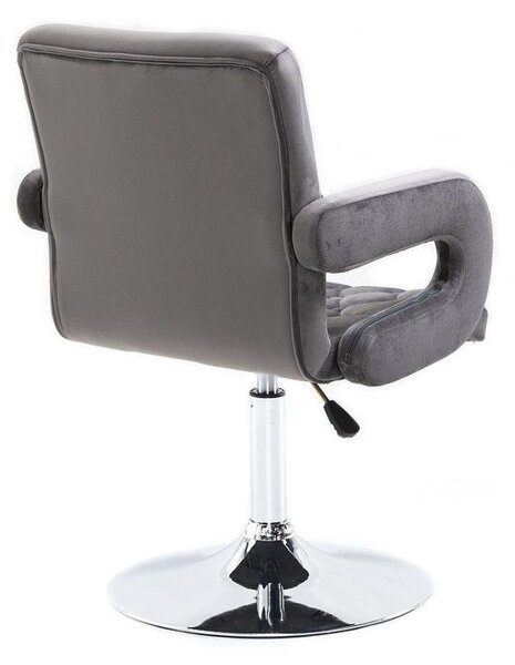 LuxuryForm DESIGN Stolička BOSTON VELUR na striebornom tanieri - šedá