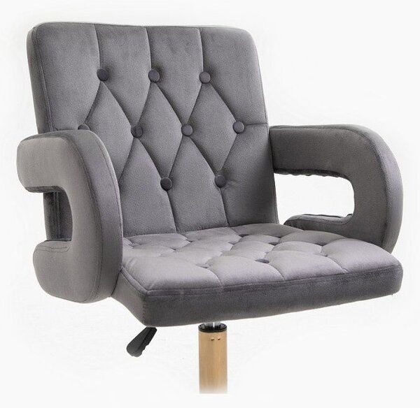 LuxuryForm DESIGN Stolička BOSTON VELUR na čiernom tanieri - šedá