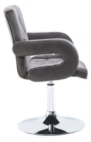LuxuryForm DESIGN Stolička BOSTON VELUR na striebornom tanieri - šedá