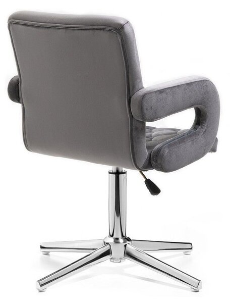 LuxuryForm DESIGN Stolička BOSTON VELUR na striebornom kríži - šedá