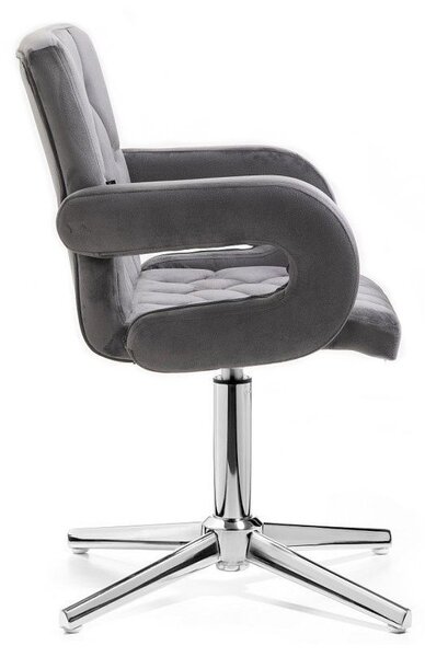 LuxuryForm DESIGN Stolička BOSTON VELUR na striebornom kríži - šedá