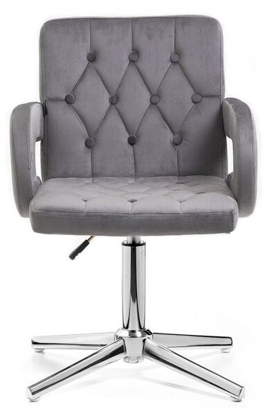 LuxuryForm DESIGN Stolička BOSTON VELUR na striebornom kríži - šedá
