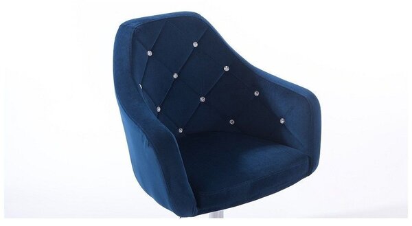 LuxuryForm DESIGN Kreslo ROMA VELUR na zlatom tanieri - modré