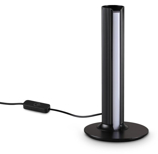 Ideal lux 366081 LED stolná lampička DORICA | 8W integrovaný LED zdroj | 250lm | 3000K | vypínač | čierna
