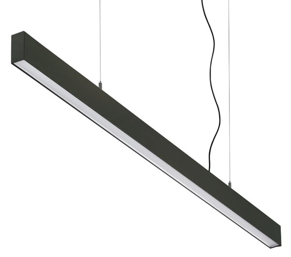 Ideal lux 369112 LED závesné stropné svietidlo OFFICE | 30W integrovaný LED zdroj | 1940lm | 3000K | sťahovacie | na lanku | čierna