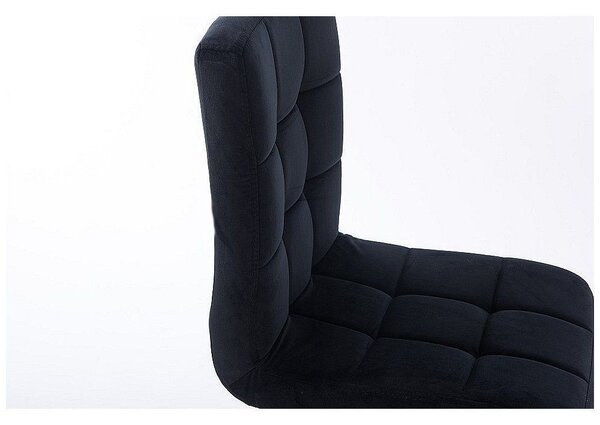 LuxuryForm DESIGN Stolička TOLEDO VELUR na striebornom tanieri - čierna
