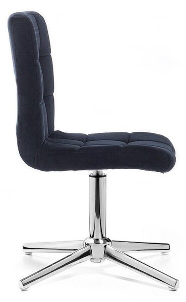 LuxuryForm DESIGN Stolička TOLEDO VELUR na striebornom kríži - čierna