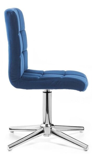 LuxuryForm DESIGN Stolička TOLEDO VELUR na striebornom kríži - modrá