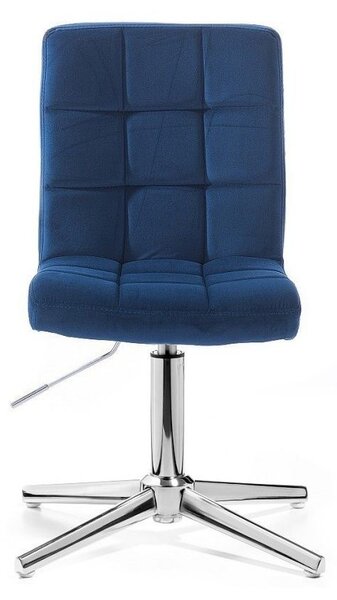 LuxuryForm DESIGN Stolička TOLEDO VELUR na striebornom kríži - modrá
