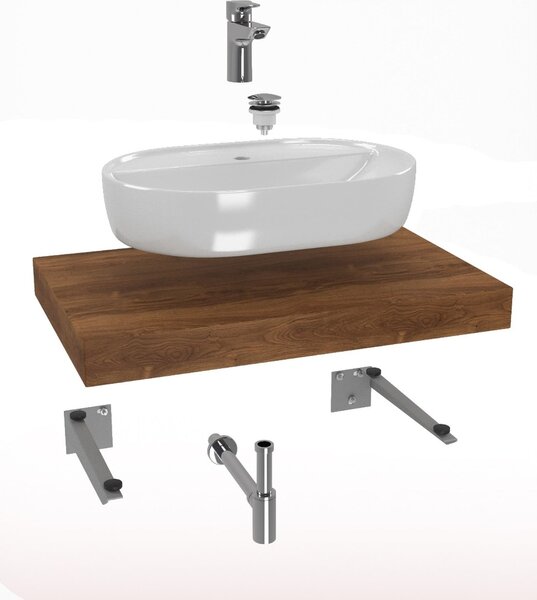 Kúpeľňová zostava Hansgrohe s doskou pod umývadlo Dolce 80x8x50 cm dub charleston KSETDO4