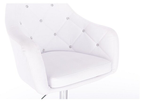 LuxuryForm DESIGN Kreslo ROMA na striebornom tanieri - biele
