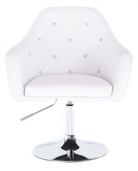 LuxuryForm DESIGN Kreslo ROMA na striebornom tanieri - biele