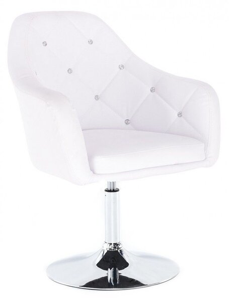 LuxuryForm DESIGN Kreslo ROMA na striebornom tanieri - biele