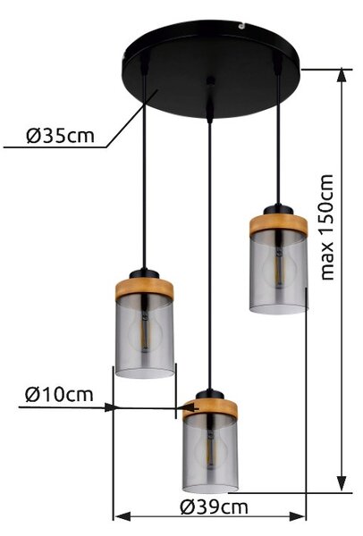 Globo 15557-3H závesný luster Finca 3x40W | E27