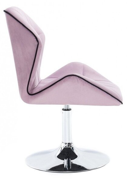 LuxuryForm DESIGN Stolička MILANO MAX VELUR na striebornom tanieri - levanduľa