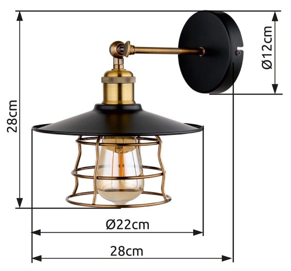 Globo 15086BW nástenná lampa Viejo 1x60W | E27