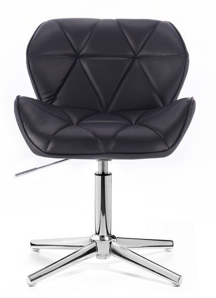 LuxuryForm DESIGN Stolička MILANO na striebornom kríži - čierna