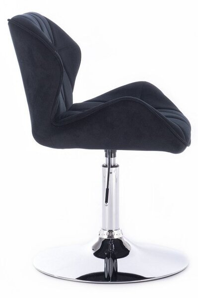 LuxuryForm DESIGN Stolička MILANO VELUR na striebornom tanieri - čierna