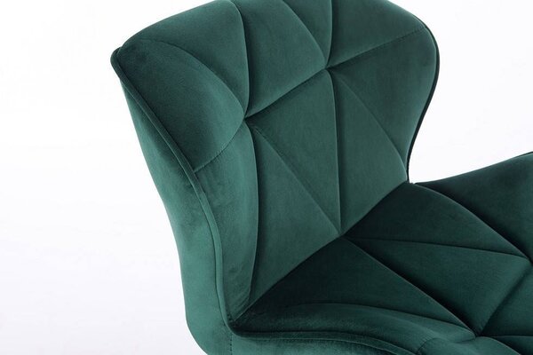 LuxuryForm DESIGN Stolička MILANO VELUR na čiernom tanieri - zelená