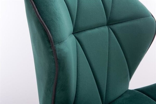 LuxuryForm DESIGN Stolička MILANO MAX VELUR na čiernom tanieri - zelená