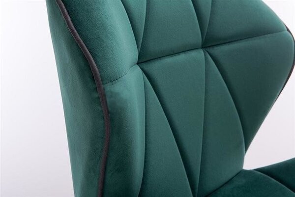 LuxuryForm DESIGN Stolička MILANO MAX VELUR na striebornom tanieri - zelená