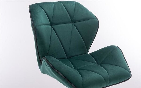 LuxuryForm DESIGN Stolička MILANO MAX VELUR na čiernom tanieri - zelená