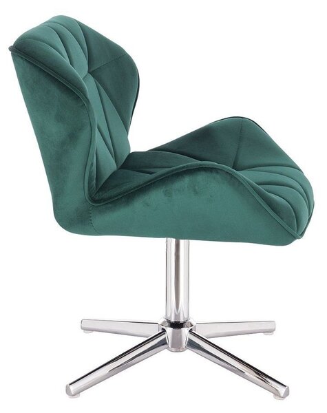LuxuryForm DESIGN Stolička MILANO VELUR na striebornom kríži - zelená