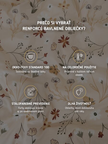 Bavlnené obliečky Renforcé - Vanessa béžová