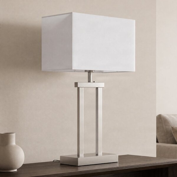 Stolové Lampa Lindby, Sigurd, stmievateľné, Metalická, Obývacia izba, Tkanina / Textil, Moderný