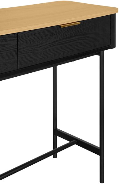 KONZOLOVÝ STOLÍK, čierna, farba duba, kov, kompozitné drevo, 110/35/78 cm Xora - Online Only obývacie izby, Online Only